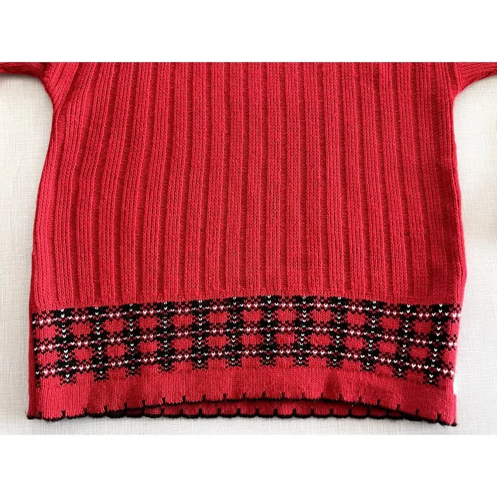 Arielle Sz S Vintage Teddy Bear Sweater Red Holiday Christmas Ugly 90's Kidcore